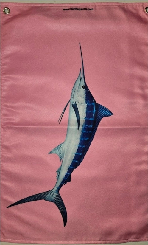 Lady angler More-Realistic blue marlin catch flag