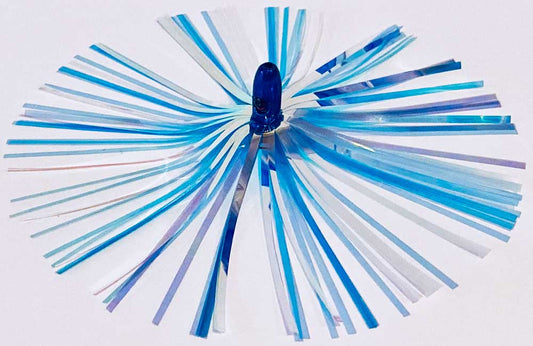 Mylar Duster Lure 4.5" Blue Silver Holographic 1oz Blue Lead Head - Weighted Offshore Trolling Lure for Wahoo, Sailfish & King Mackerel