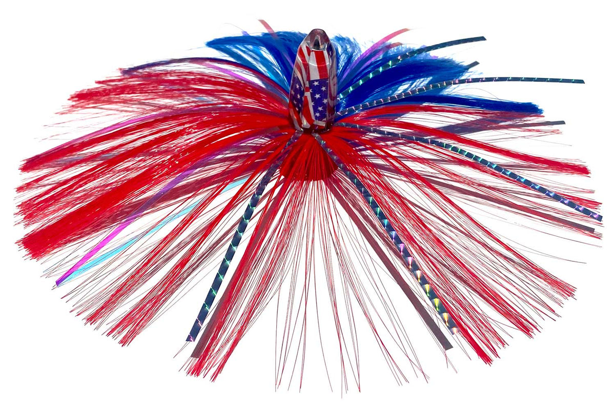 1oz HooSkull American Flag Witch Hair Trolling Lure – Limited Edition