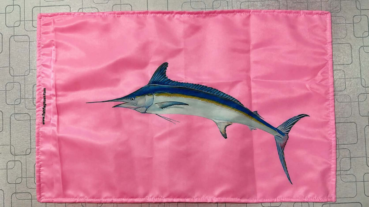 Lardy Angler More-Realistic White Marlin Flag