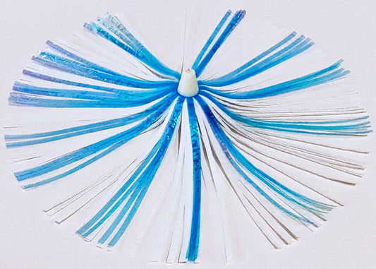 Mylar Duster Lure 4.5" Teal Blue White Crinkle Holographic - Offshore Trolling Lure for Sailfish, Mahi & King Mackerel