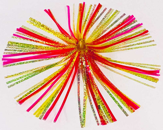 Mylar Duster Lure 4.5" Gold Pink Crinkle Flash - Offshore Trolling Lure for King Mackerel & Mahi