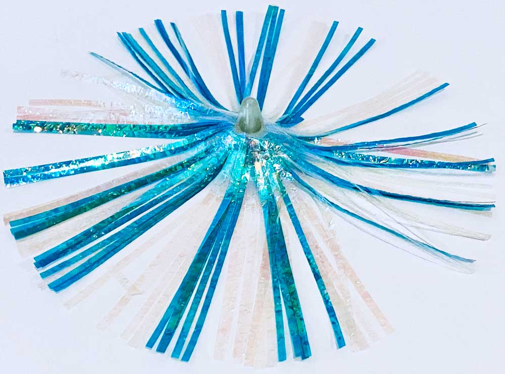 Mylar Duster Lure 4.5" Pearl Light Green Crinkle - Offshore Trolling Lure for Mahi, Sailfish & Wahoo