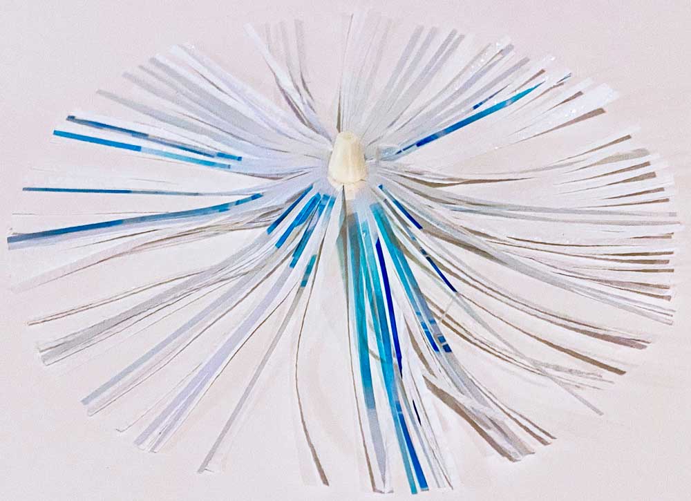 Mylar Duster Lure 4.5" Baby Blue White Crinkle - Offshore Trolling Lure for Sailfish, Mahi & King Mackerel