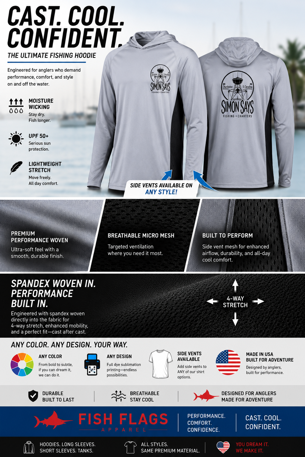Stretchy/Breathable UPF50 Long Sleeve Shirts