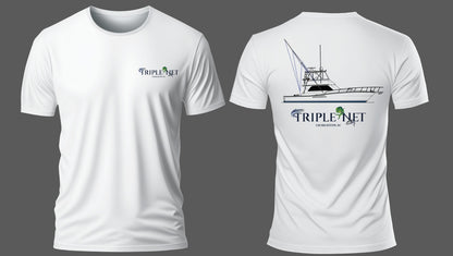 Custom fishing shirt straight polyester, UPF 50 with line art